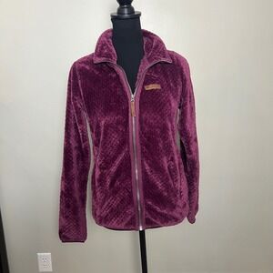 Columbia Sportswear Women's Fleece Jacket Burgundy Full Zip Size XS